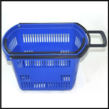 Supermarket Hand Basket Rolling Basket with 4 Wheels